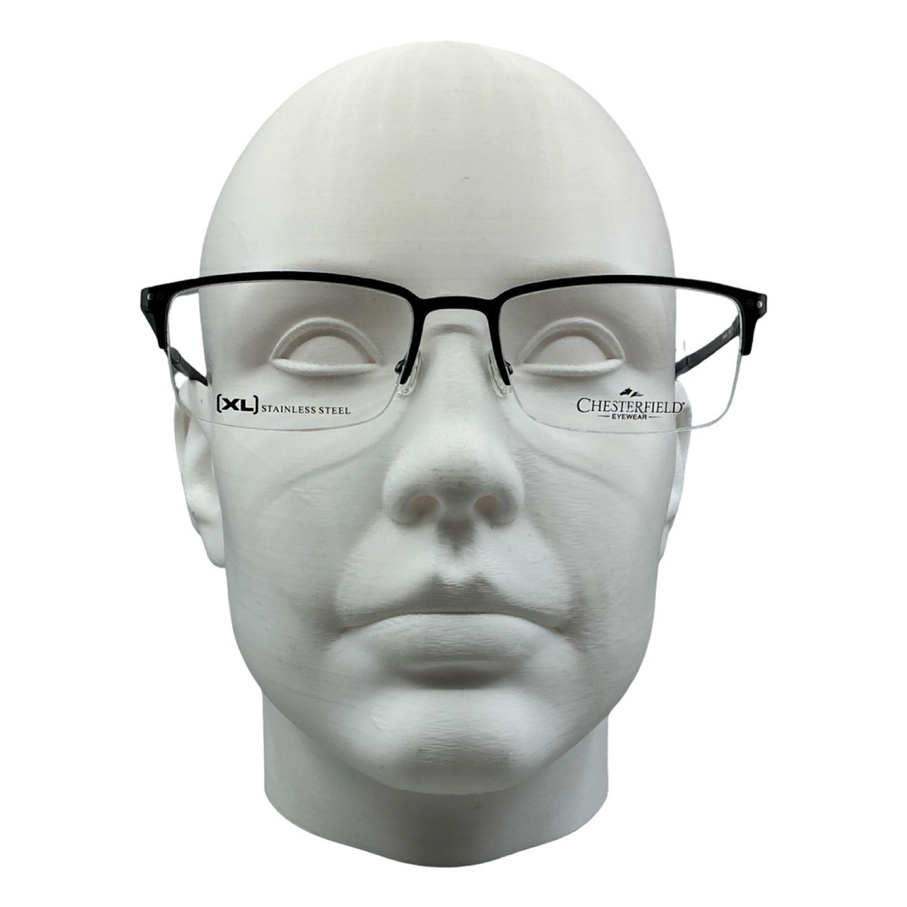 Chesterfield CH84XL Mens Eyeglasses Black Semi-Rimless Rectangular XL Frames
